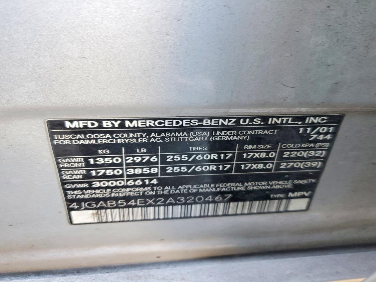 2002 Mercedes-Benz Ml 320