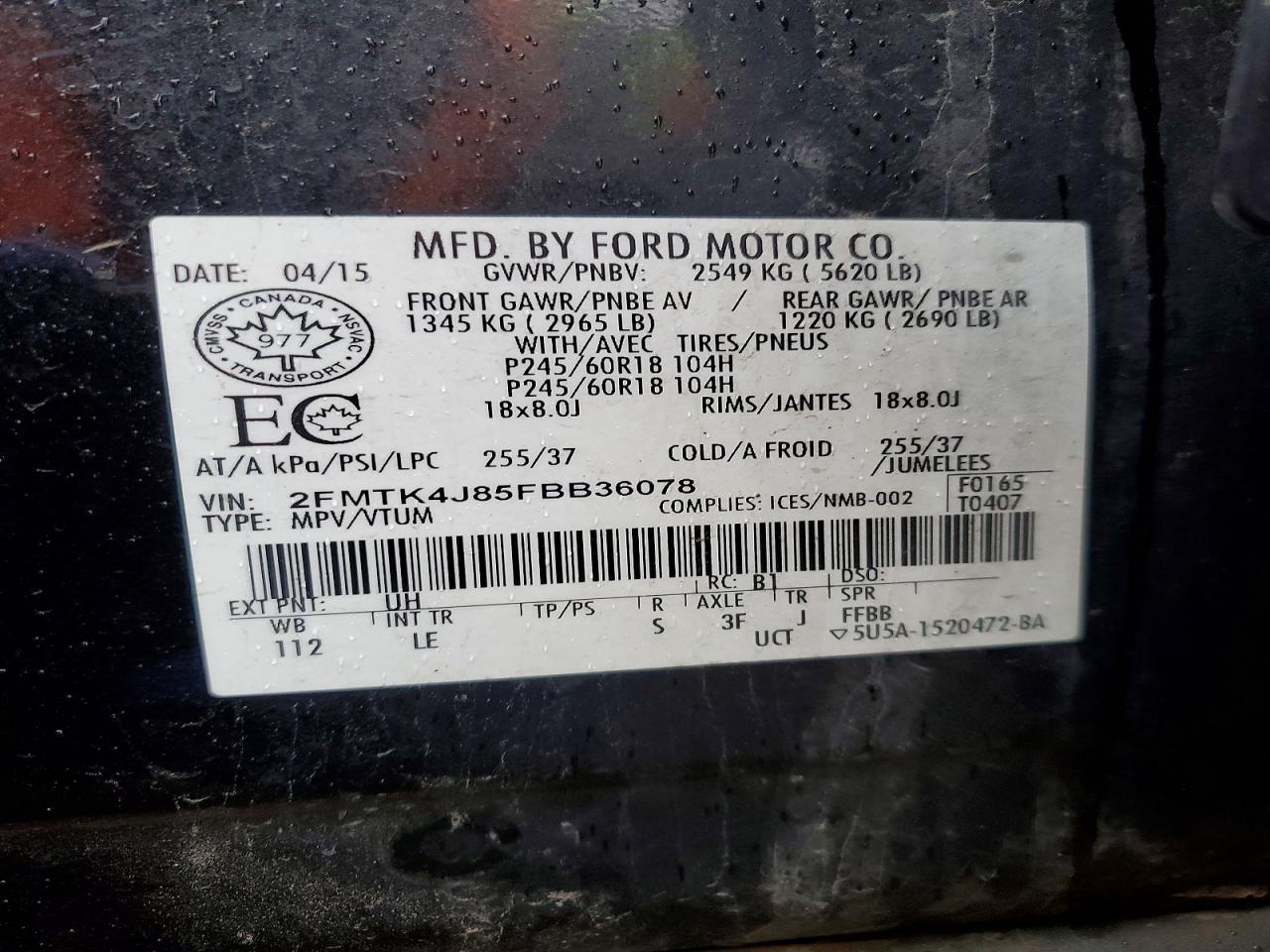 2015 Ford Edge sel