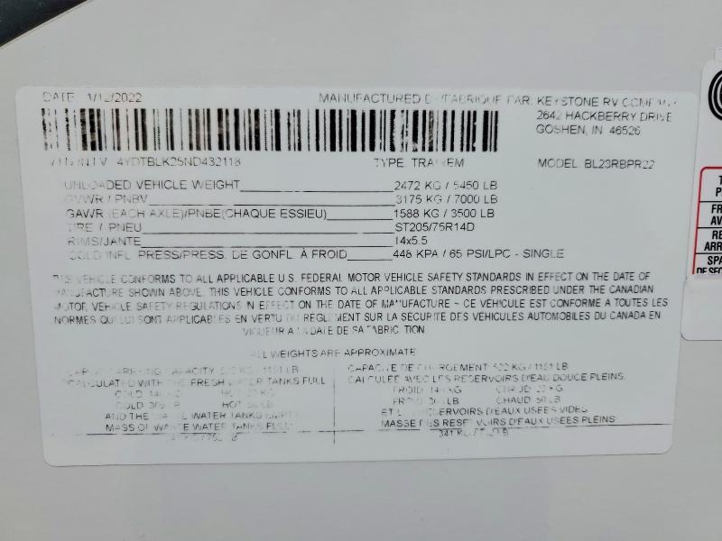 2022 Premier Recreational Vehicle (rv)-camper