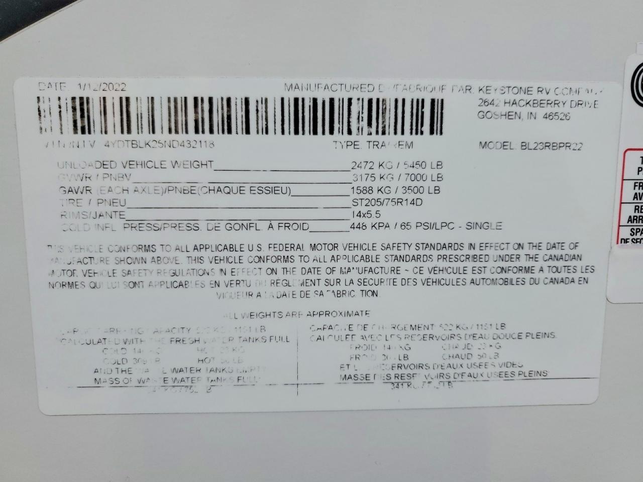 2022 Premier Recreational Vehicle (RV)-Camper