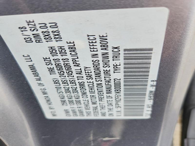 2019 Honda Ridgeline RTL