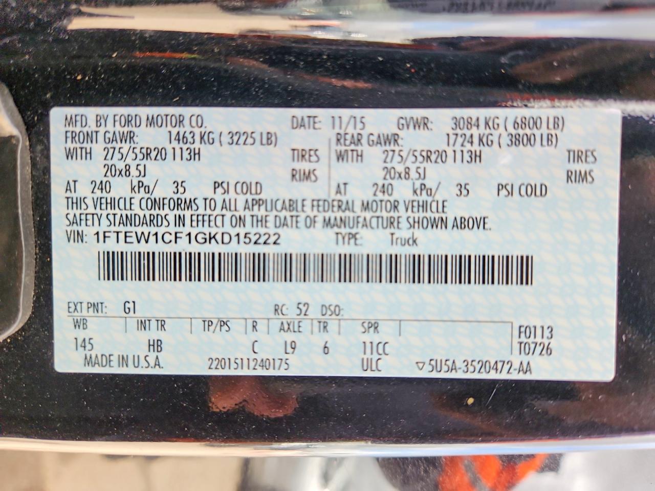 2016 Ford F150 Supercrew