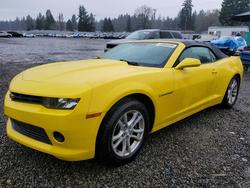 Chevrolet Camaro salvage cars for sale: 2015 Chevrolet Camaro lt