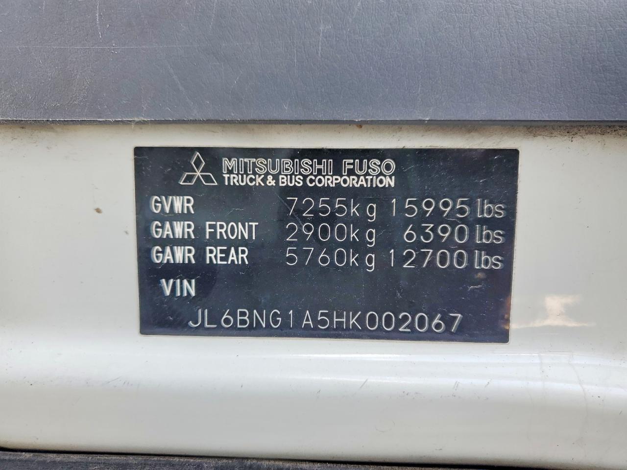 2017 Mitsubishi Fuso Truck Of  FE FEC72S