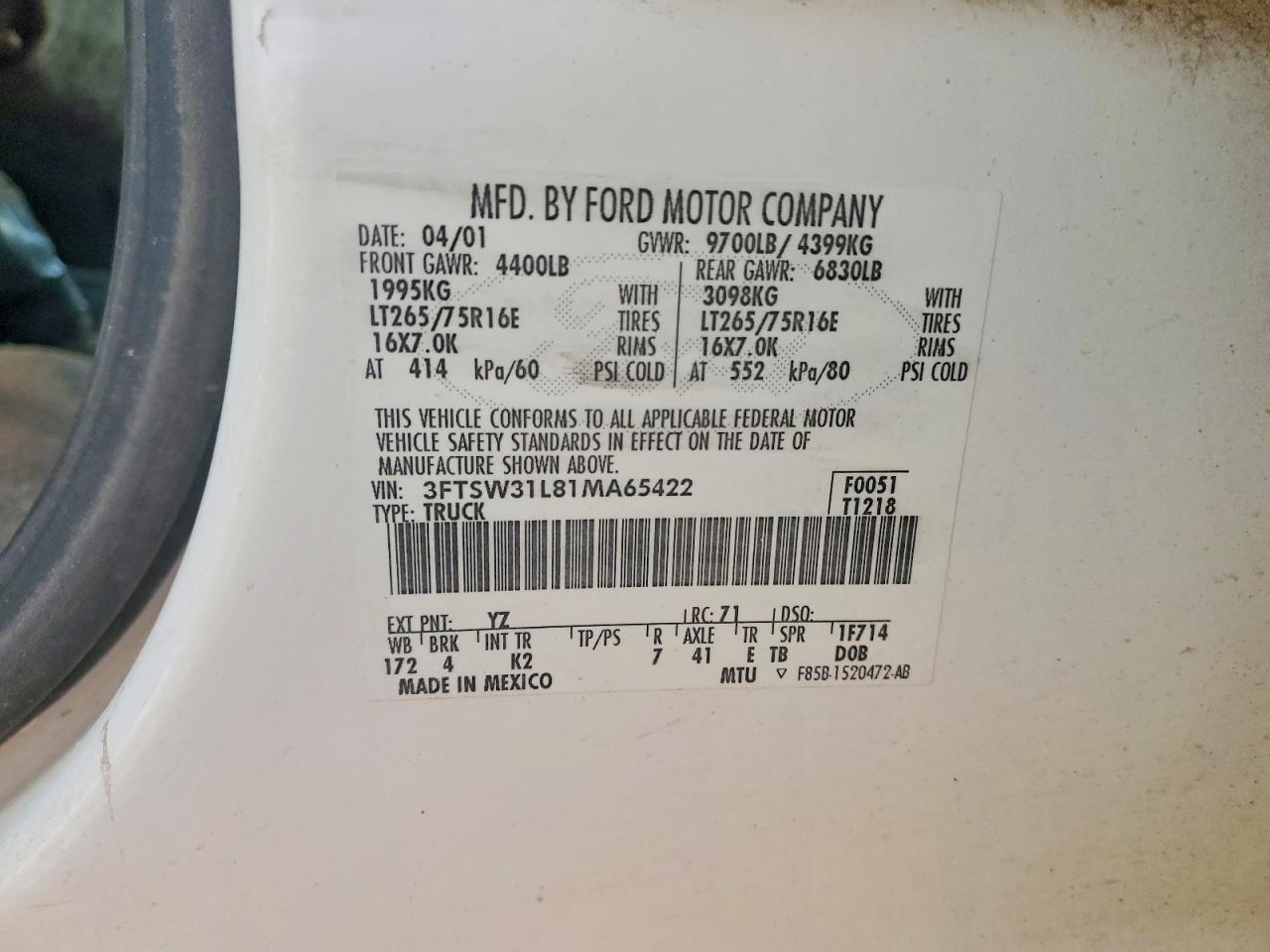 2001 Ford F350 SRW Super Duty