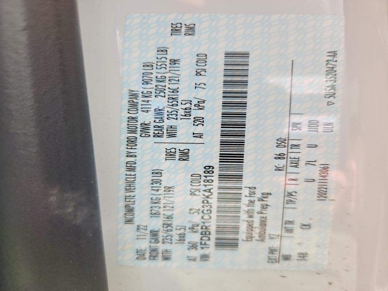 2023 Ford Transit Utility / Service Van