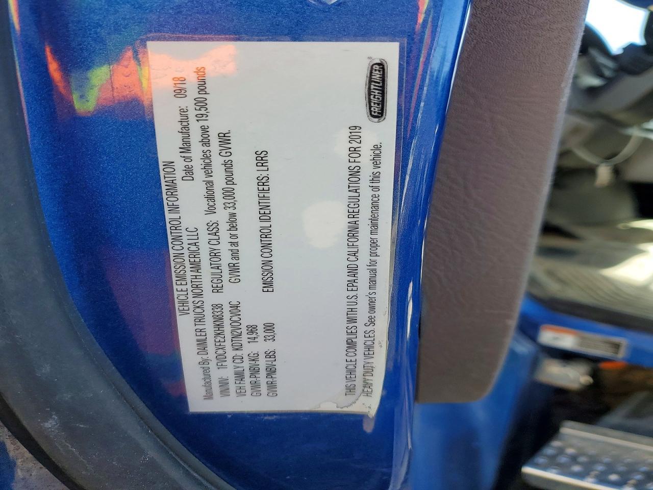 2019 Freigliner 2019 Freightliner Business Class M2 Truck Cab AND