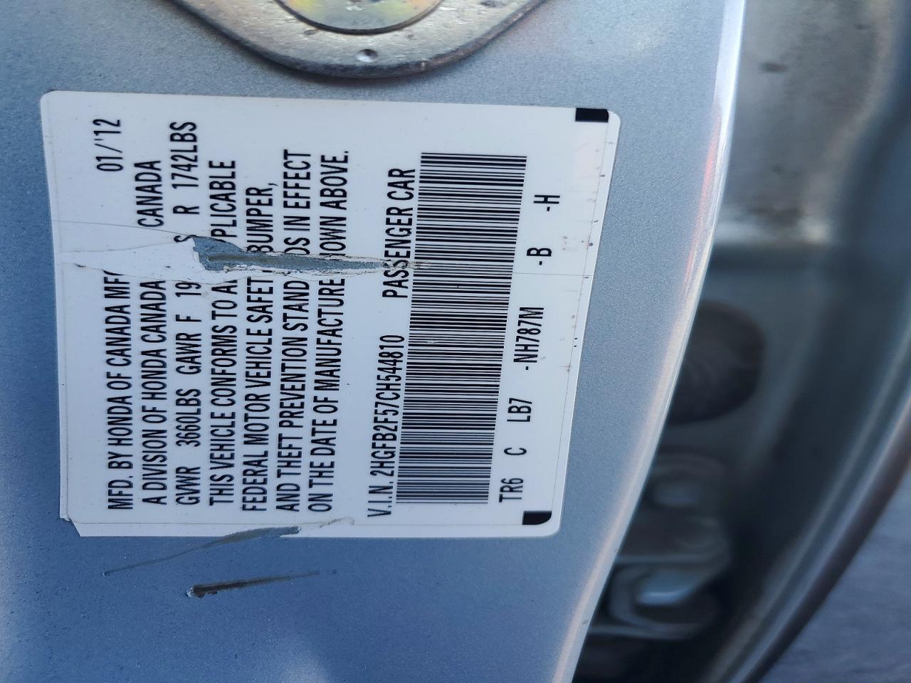 2012 Honda Civic lx