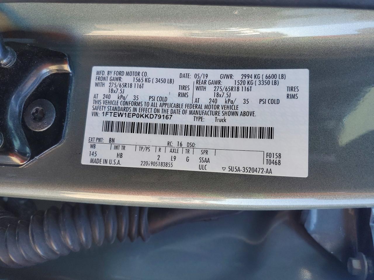 2019 Ford F150 Supercrew