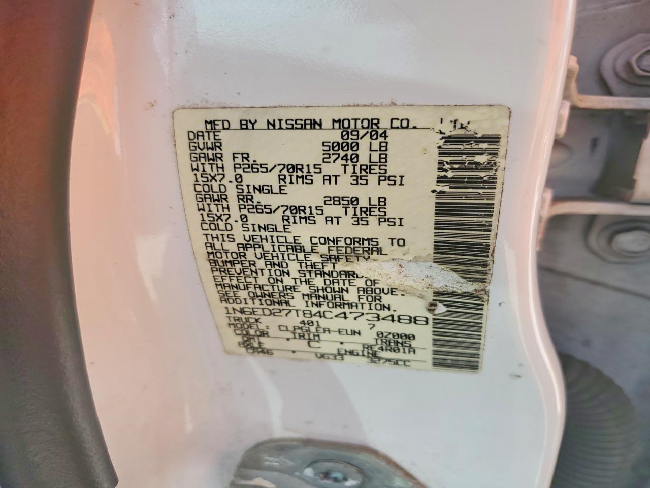 2004 Niss Frontier XE-V6