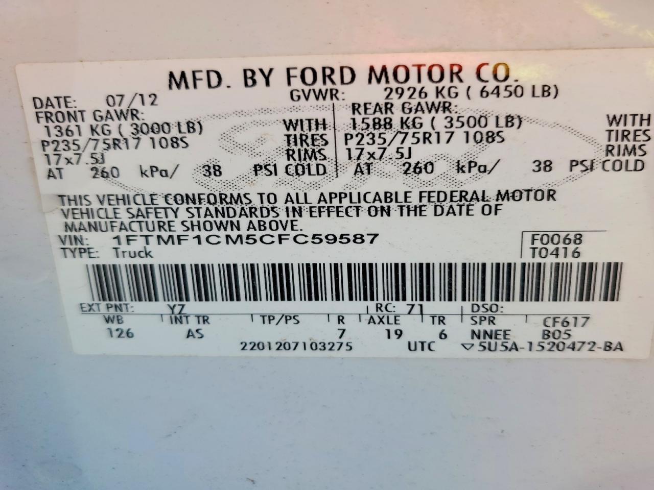 2012 Ford F150