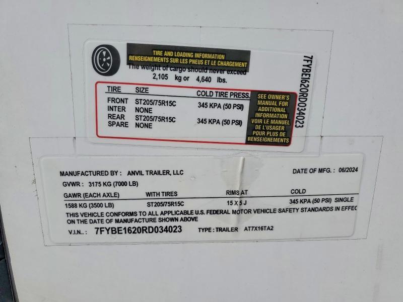 2024 Anvl 2024 Anvil AT7X16TA2 Enclosed Cargo Trailer