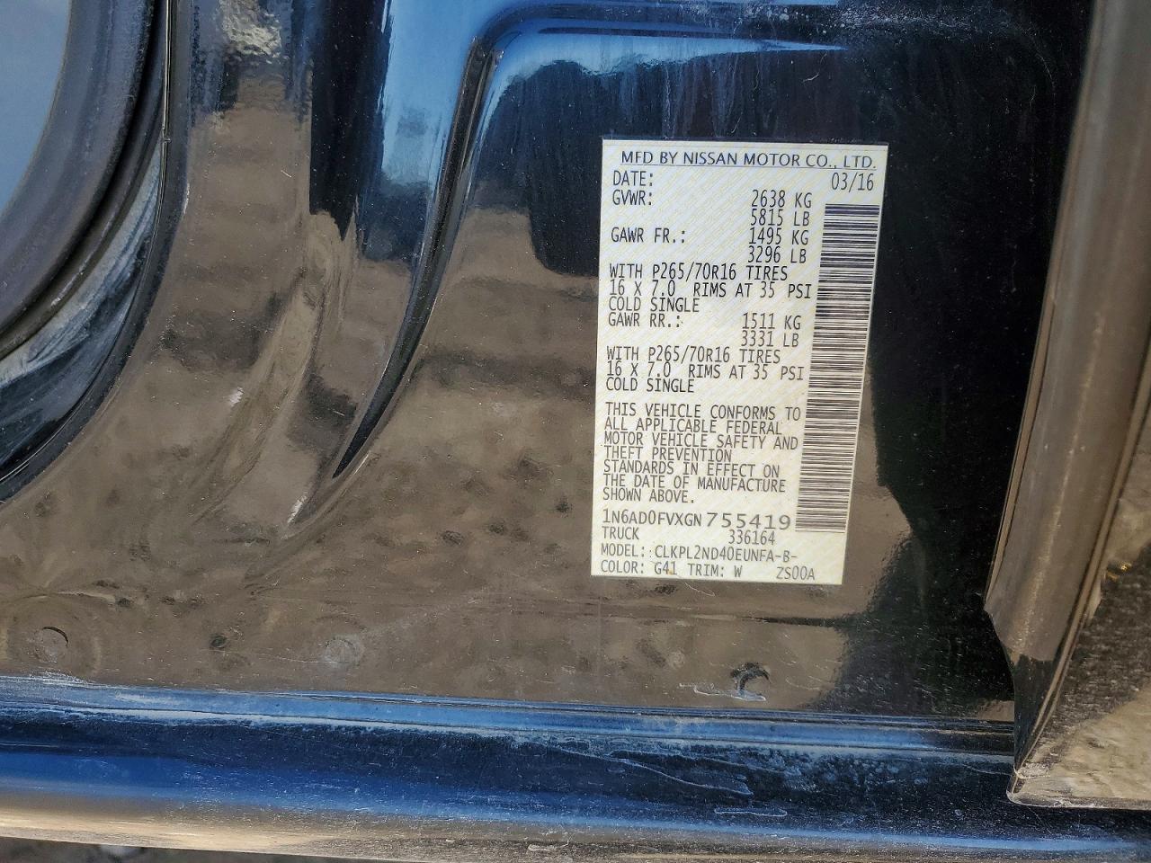 2016 Nissan Frontier SV