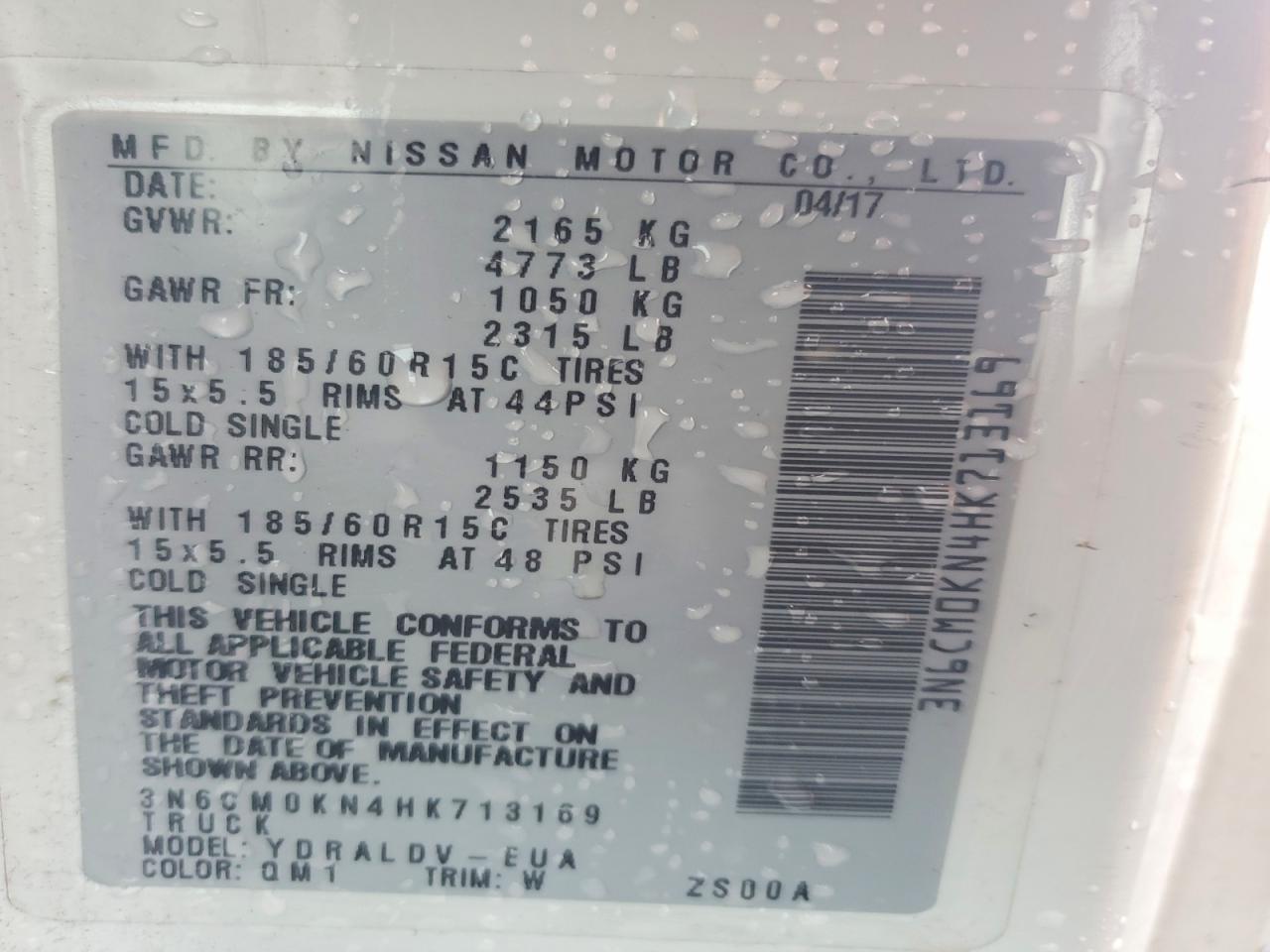 2017 Nissan NV200 Utility / Service Van