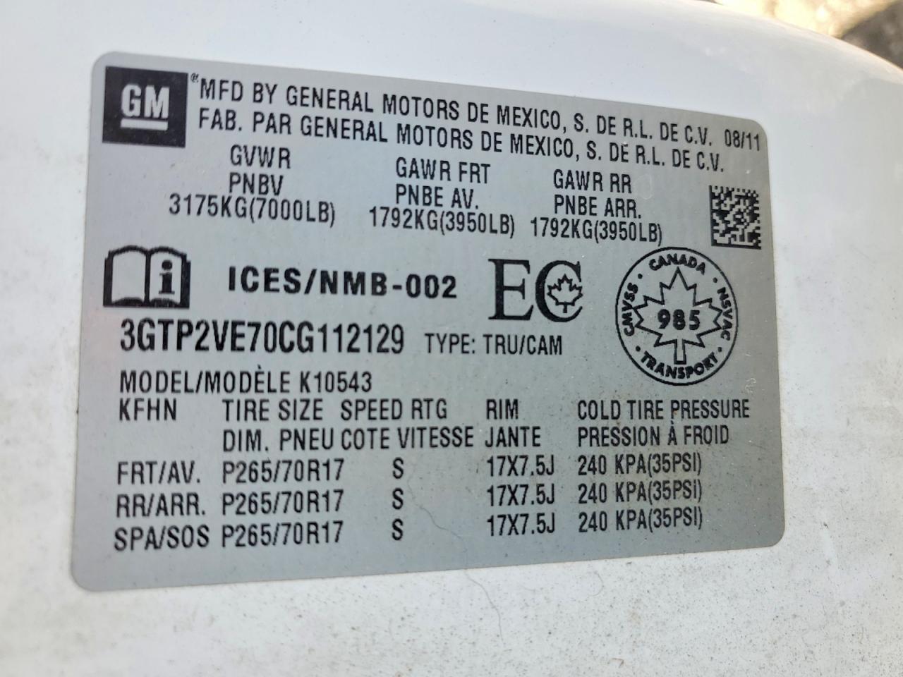 2012 GMC Sierra K1500 SLE