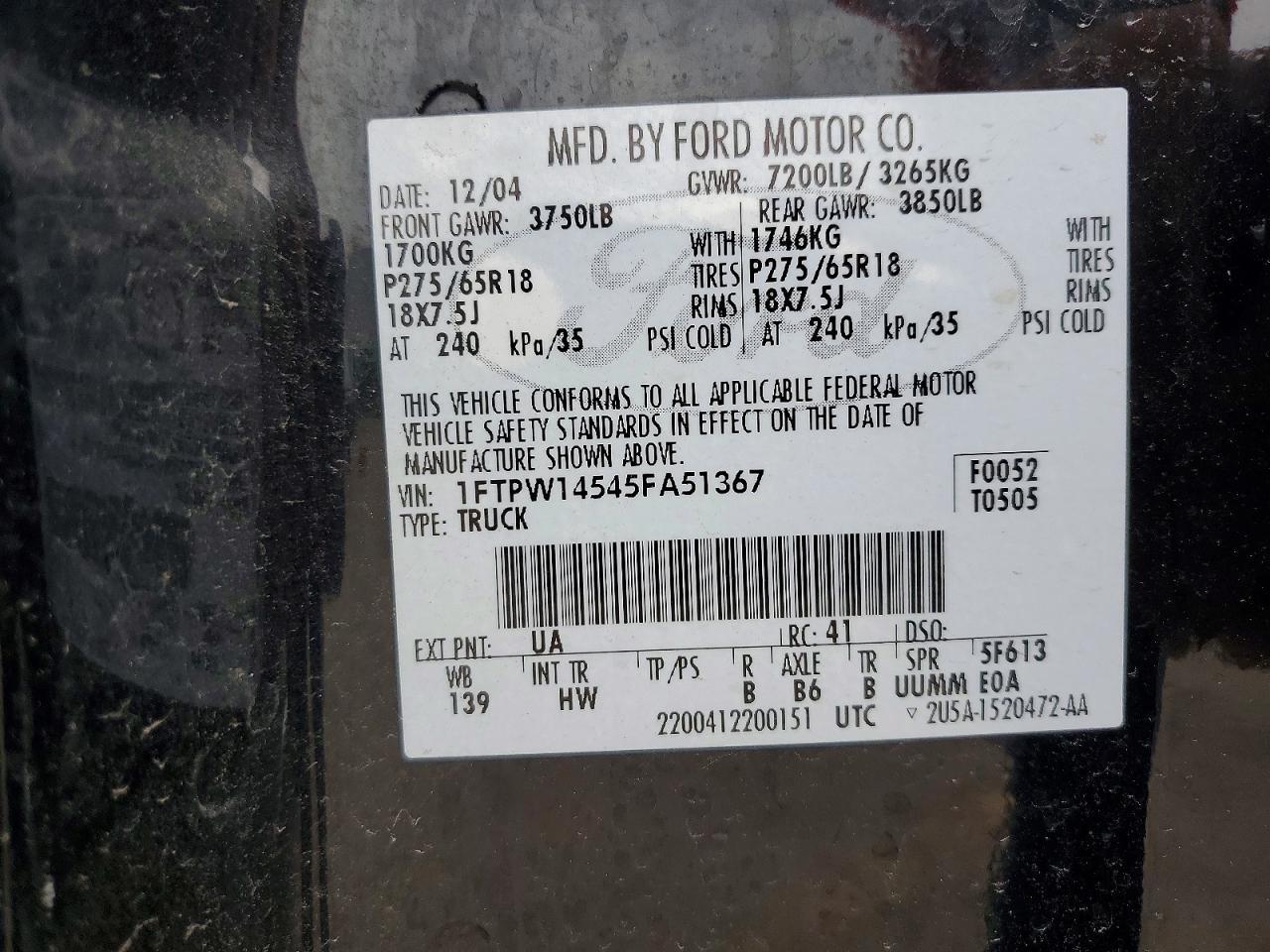 2005 Ford F150 Supercrew