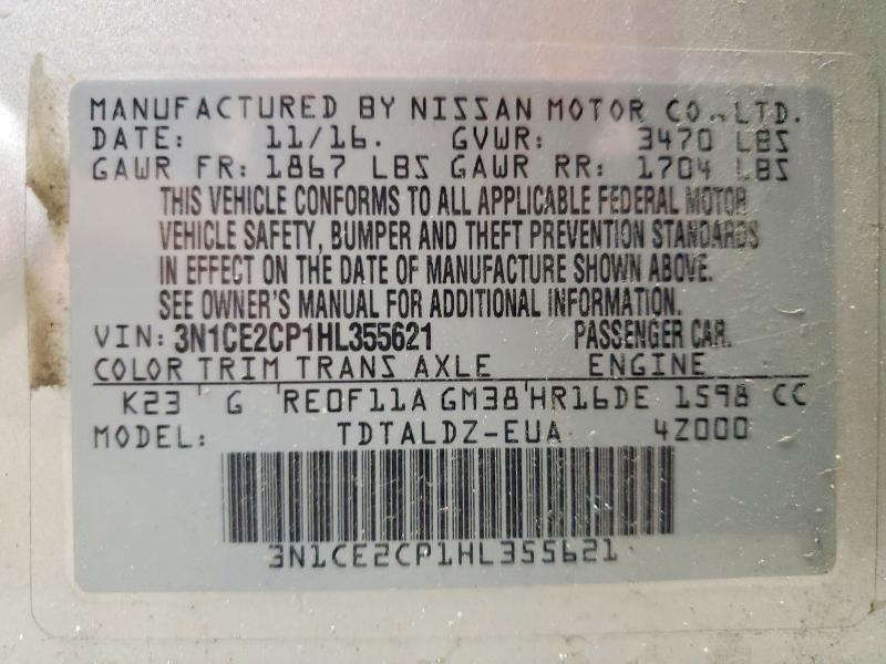 2017 Nissan Versa Note sv