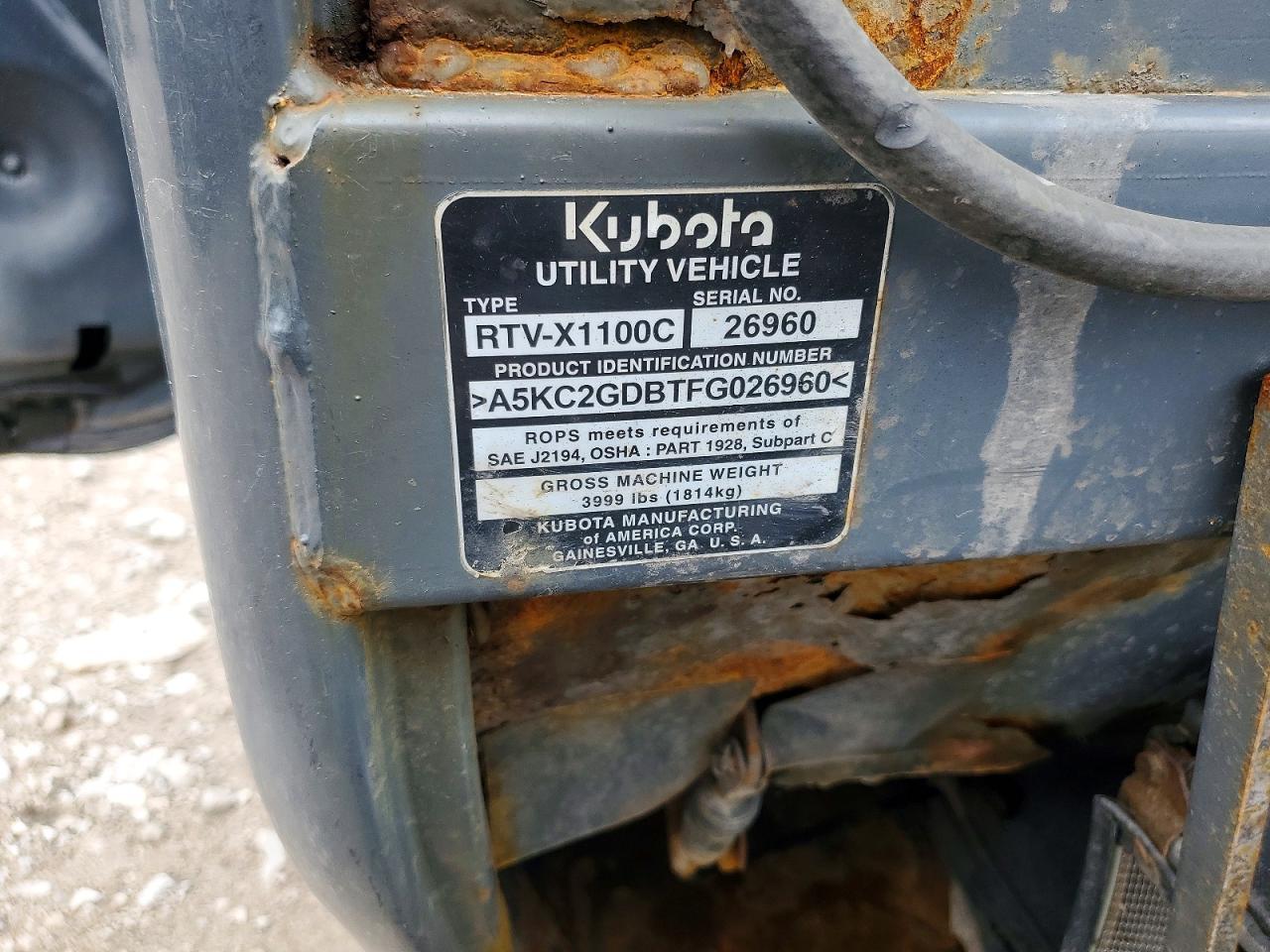 2022 Kubota RTVX110-ATV