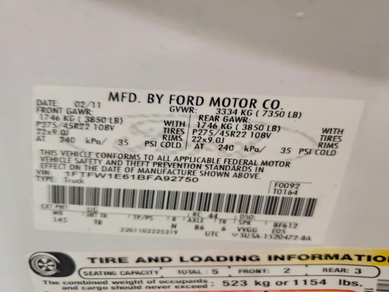 2011 Ford F150 Supercrew