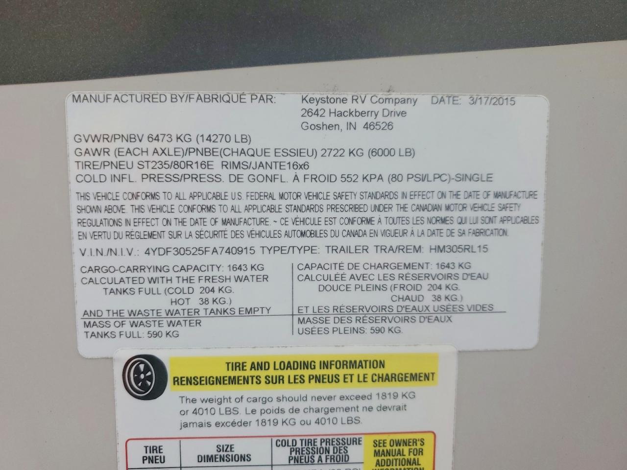 2015 Keystone Keystone