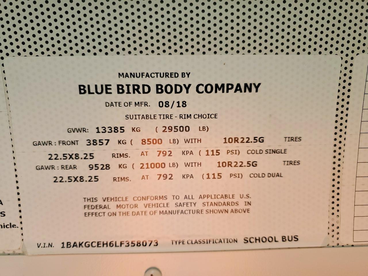 2020 Blubird School Bus / Transit Bus