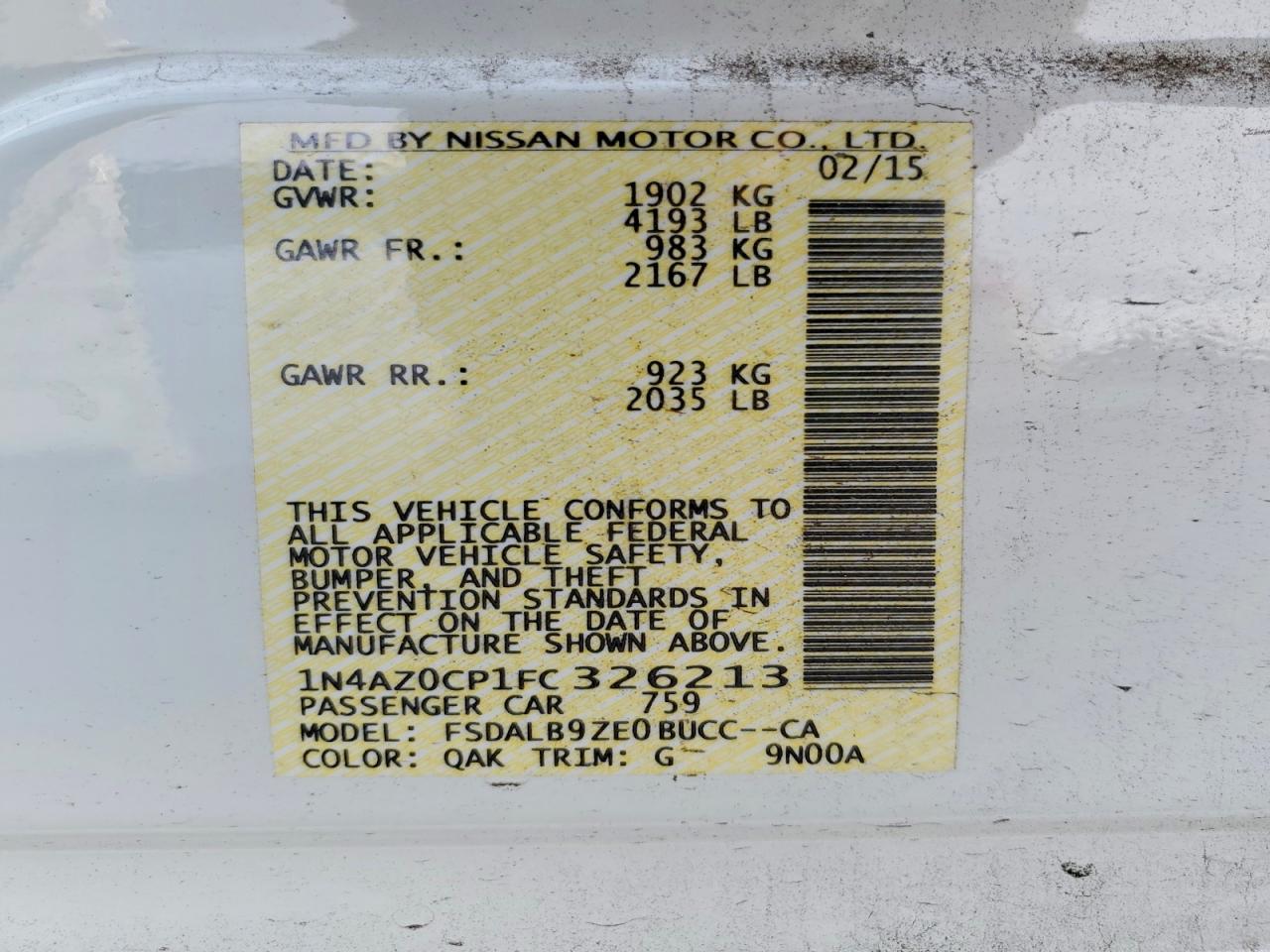 2015 Nissan Leaf s