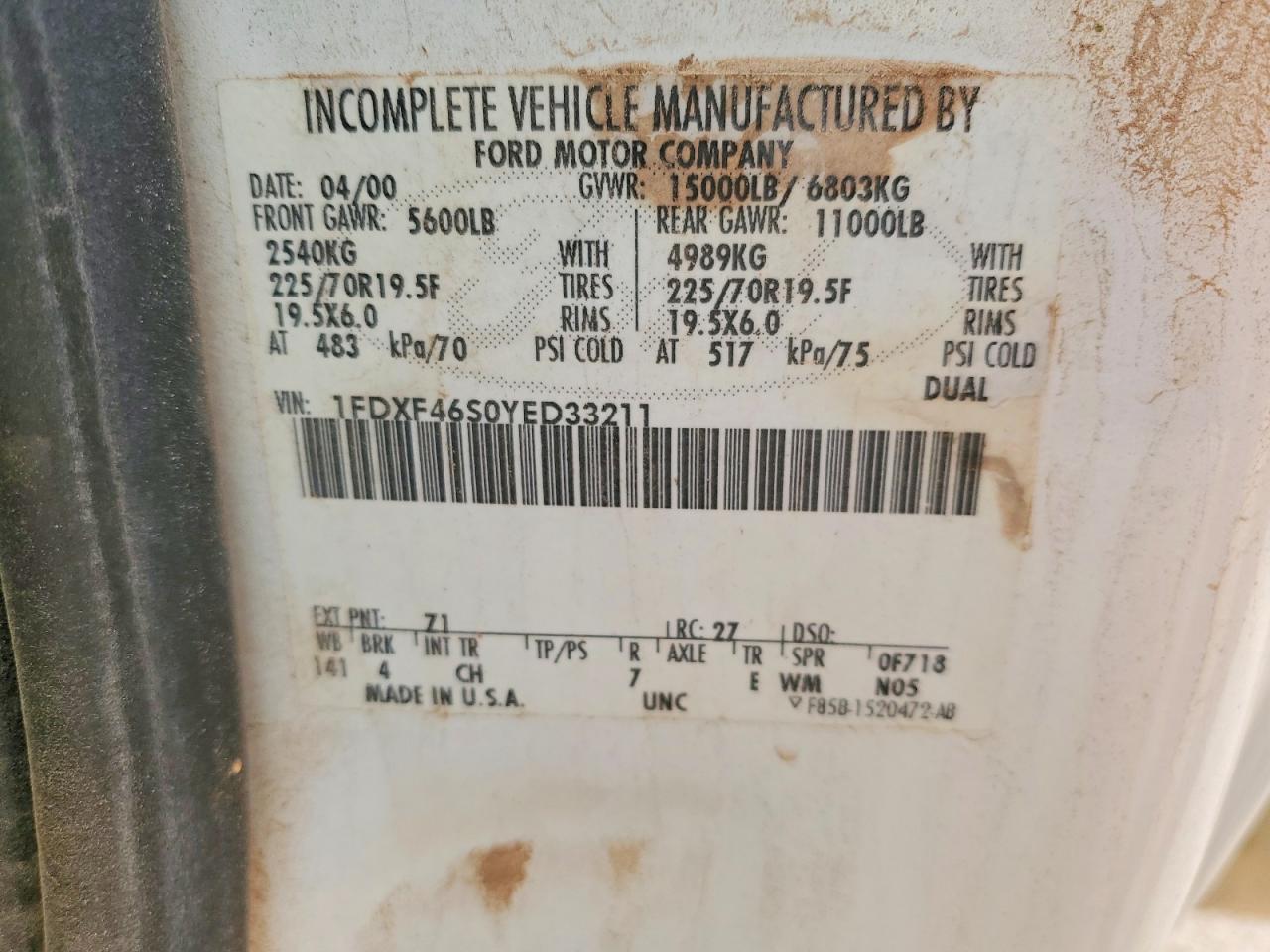 2000 Ford F450 Super Duty Utility / Service Truck