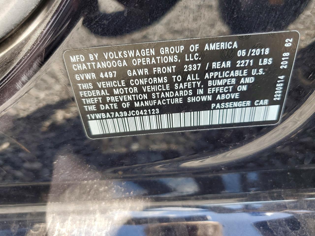 2018 Volkswagen Passat se