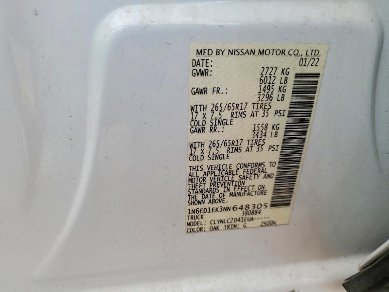 2022 Nissan Frontier sv