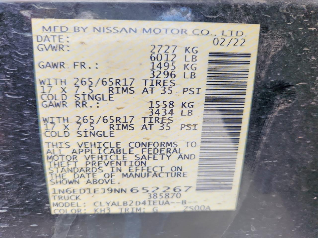 2022 Nissan Frontier SV