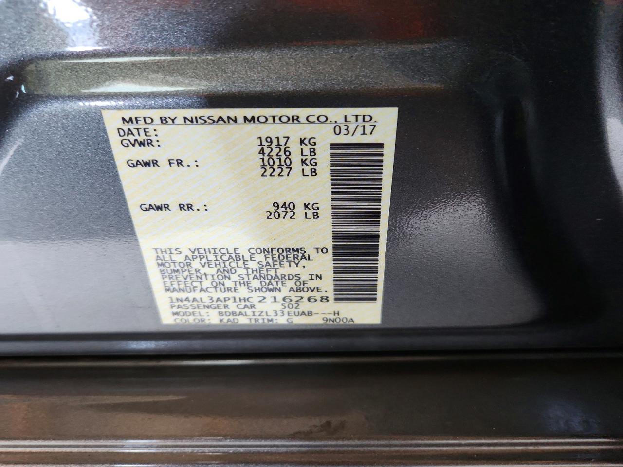 2017 Nissan Altima 2.5 sv