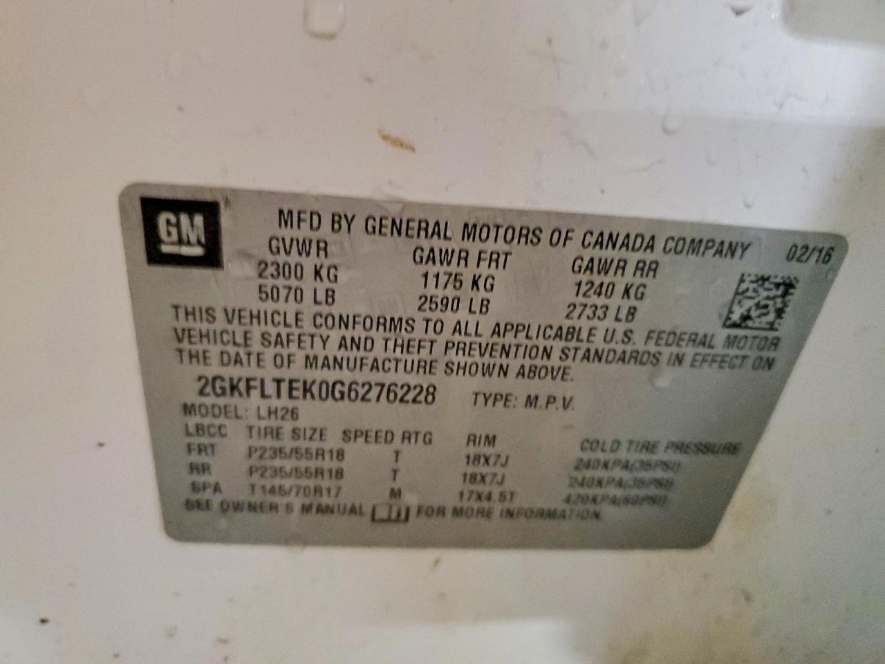 2016 GMC Terrain sle