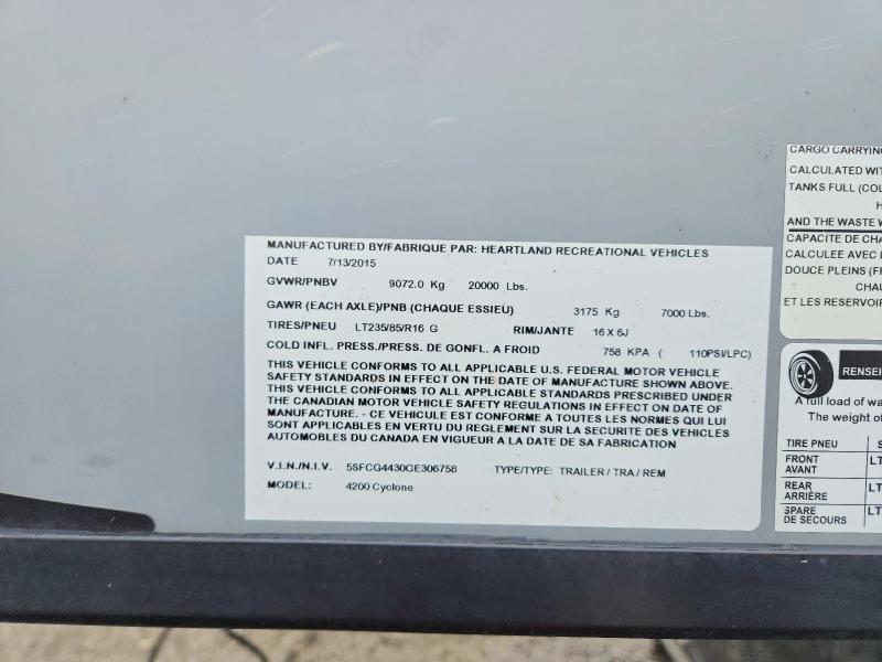 2016 Heartland Rv CYCLONE, EDGE, FUEL,RAZOR, Road WARRIOR, Torque