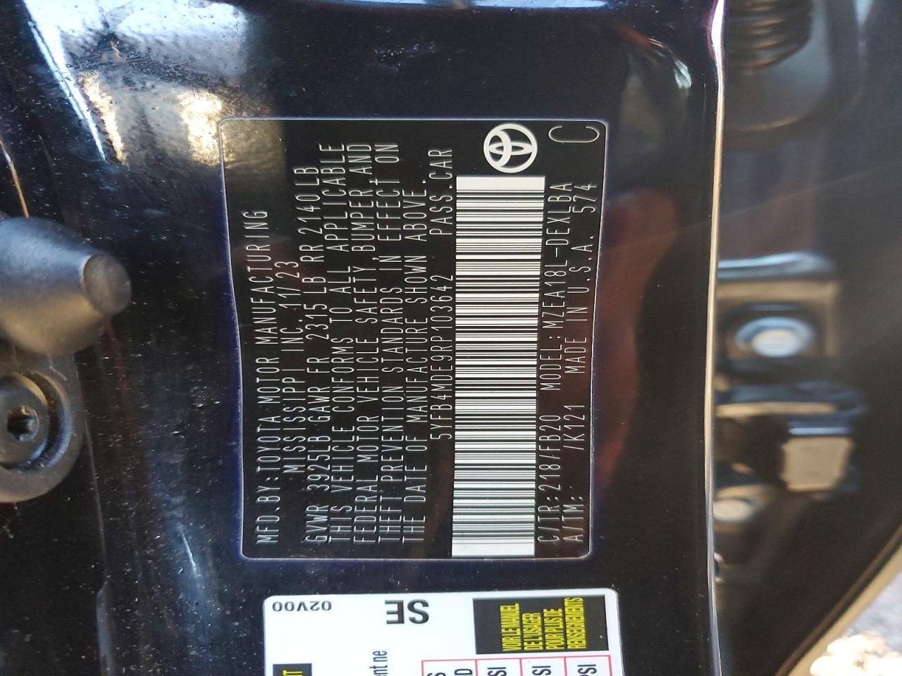 2024 Toyota Corolla le