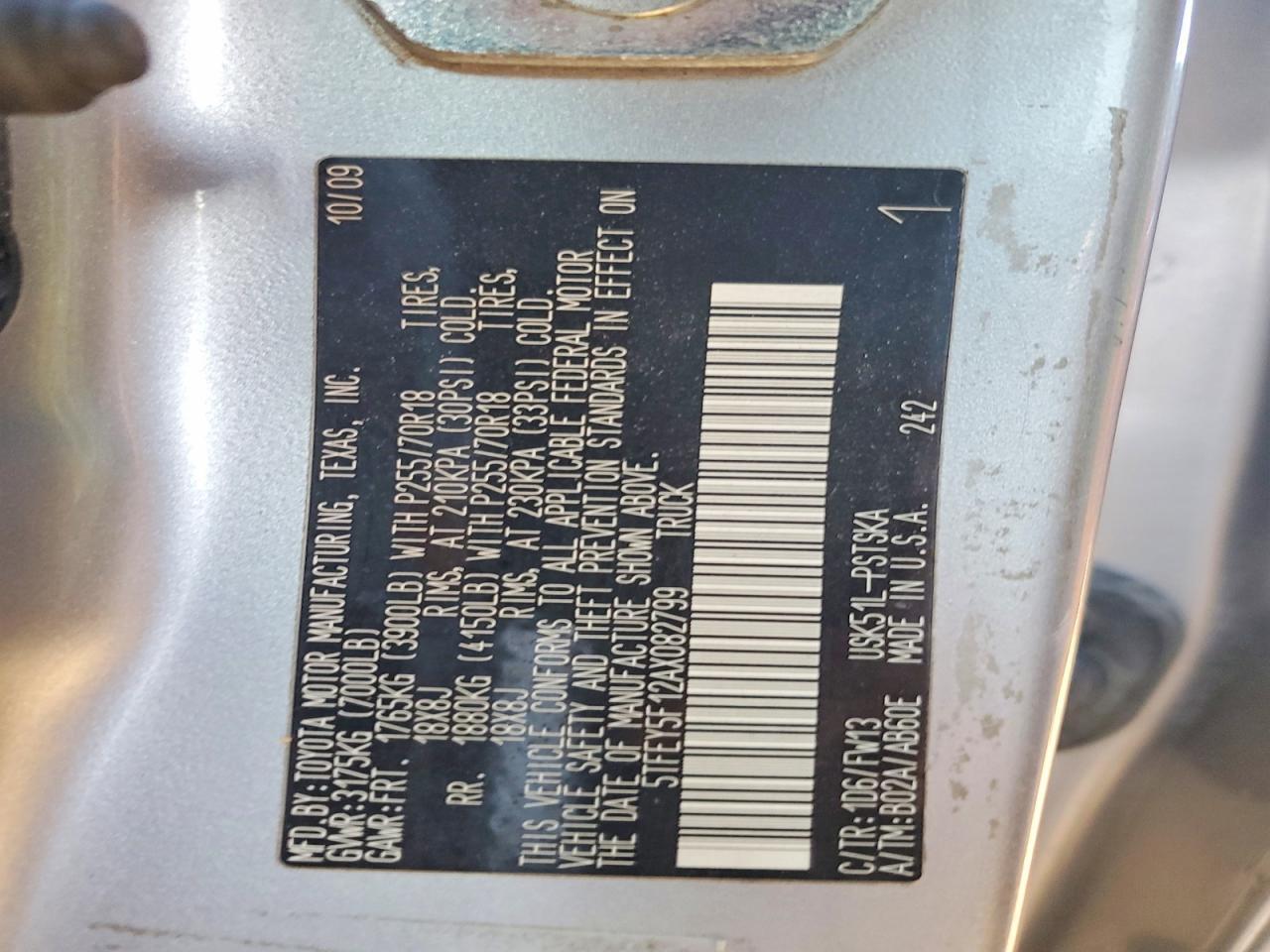 2010 Toyota Tundra Grade