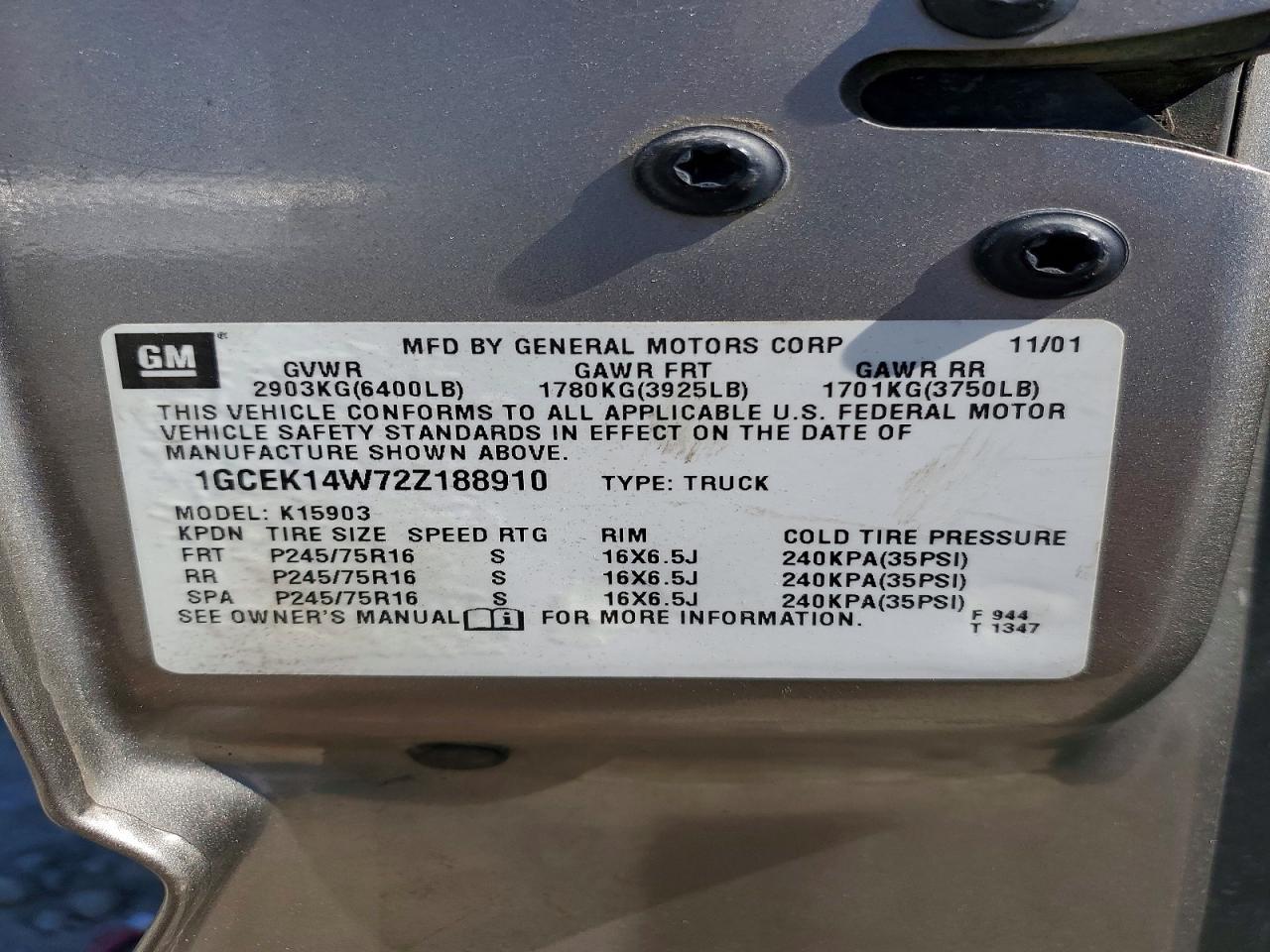 2002 Chevrolet Silverado K1500