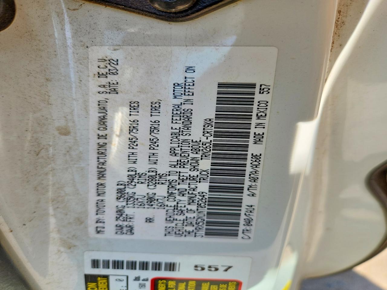 2022 Toyota Tacoma SR