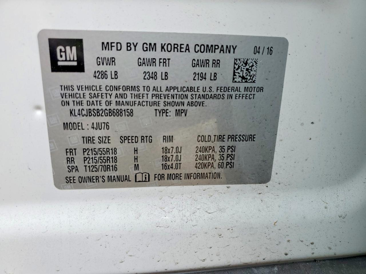 2016 Buick Encore Convenience