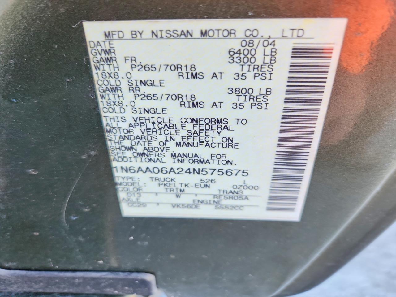 2004 Nissan Titan XE