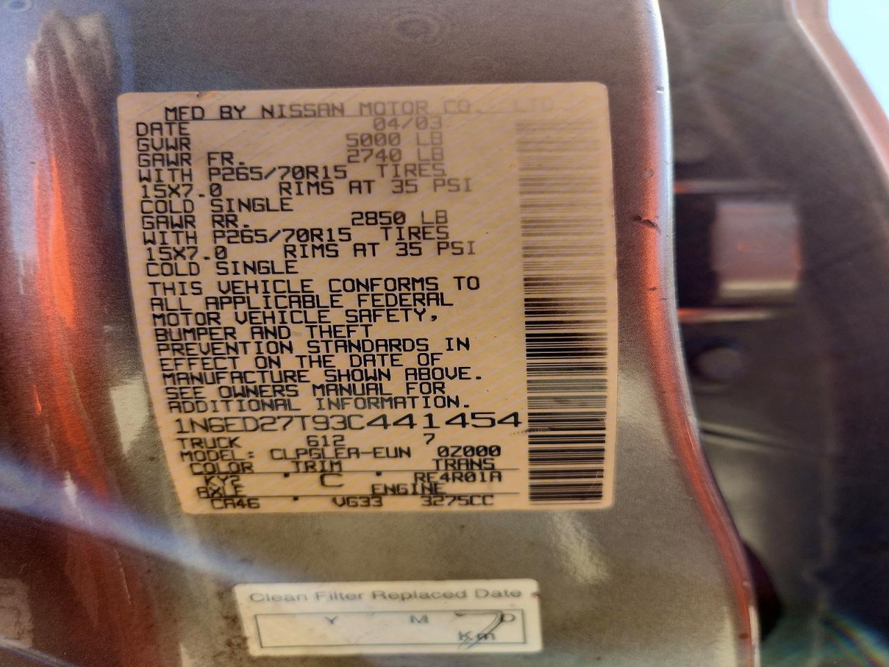 2003 Nissan Frontier XE-V6
