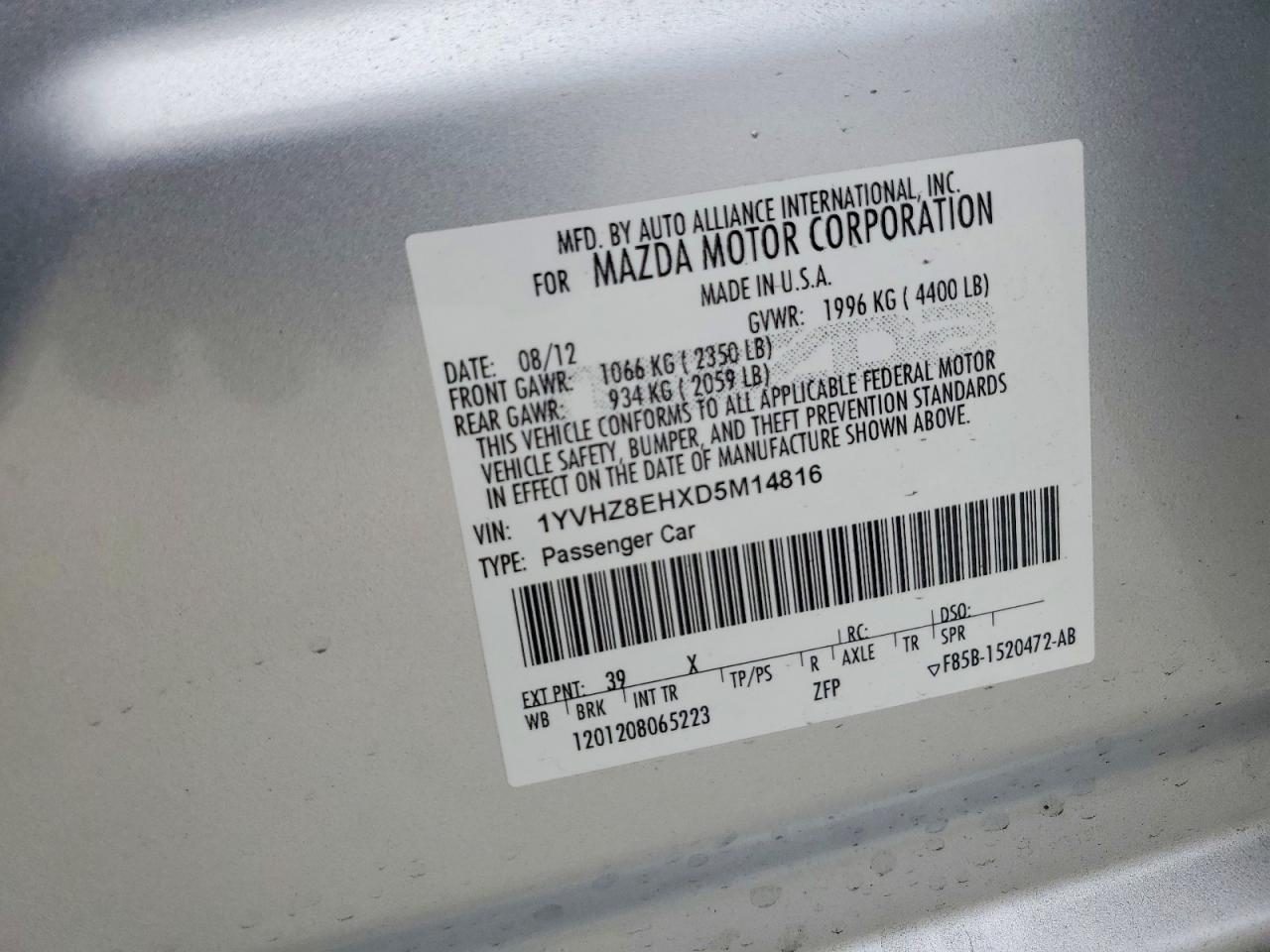 2013 Mazda 6 Touring Plus