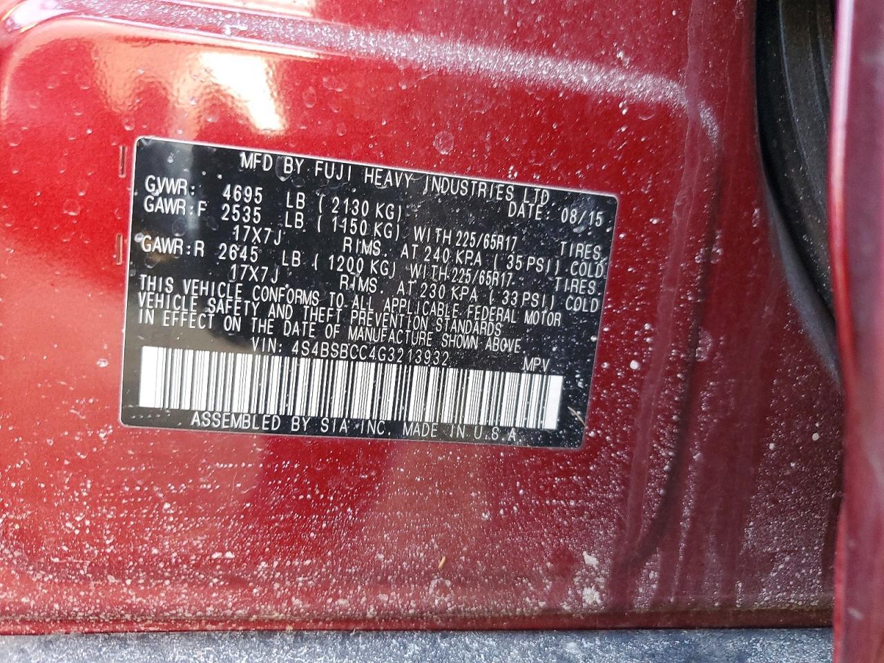 2016 Subaru Outback 2.5i Premium