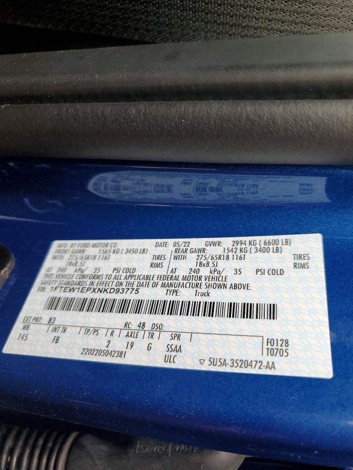 2022 Ford F150 Supercrew