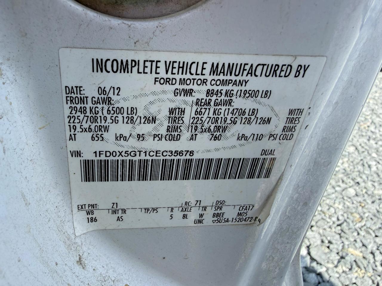 2012 Ford F550 Super Duty Truck Cab AND Chassis