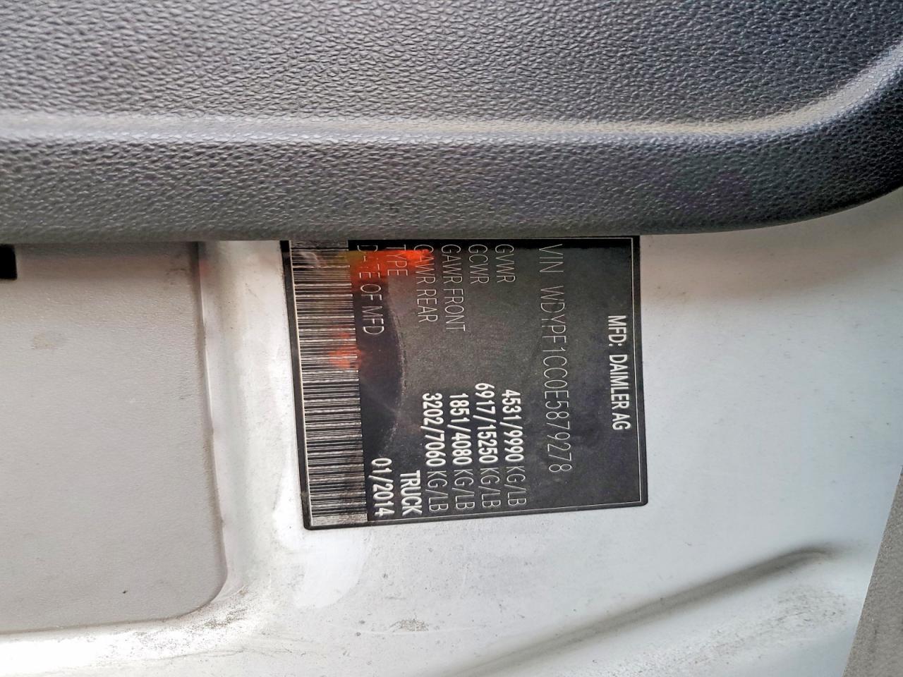 2014 Freightliner Sprinter 3500 High Roof Delivery Van