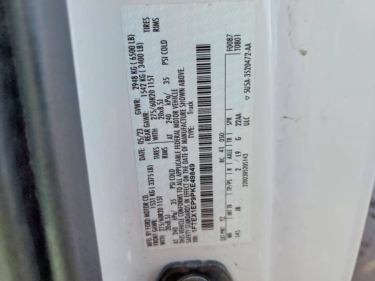 2023 Ford F150 Super Cab