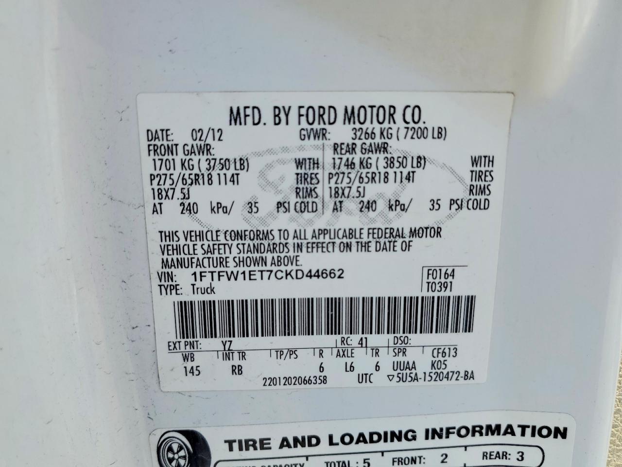 2012 Ford F150 Supercrew