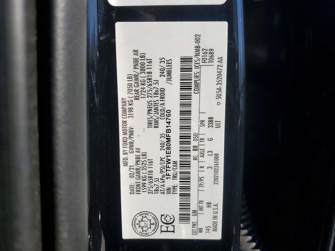 2021 Ford F150 Supercrew