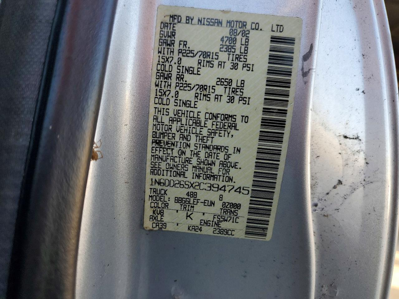 2002 Nissan Frontier Standard