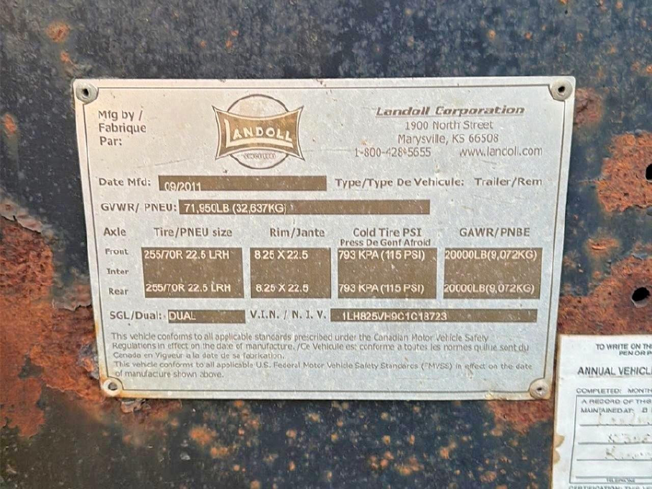 2012 Landoll Lowboy Equipment Trailer